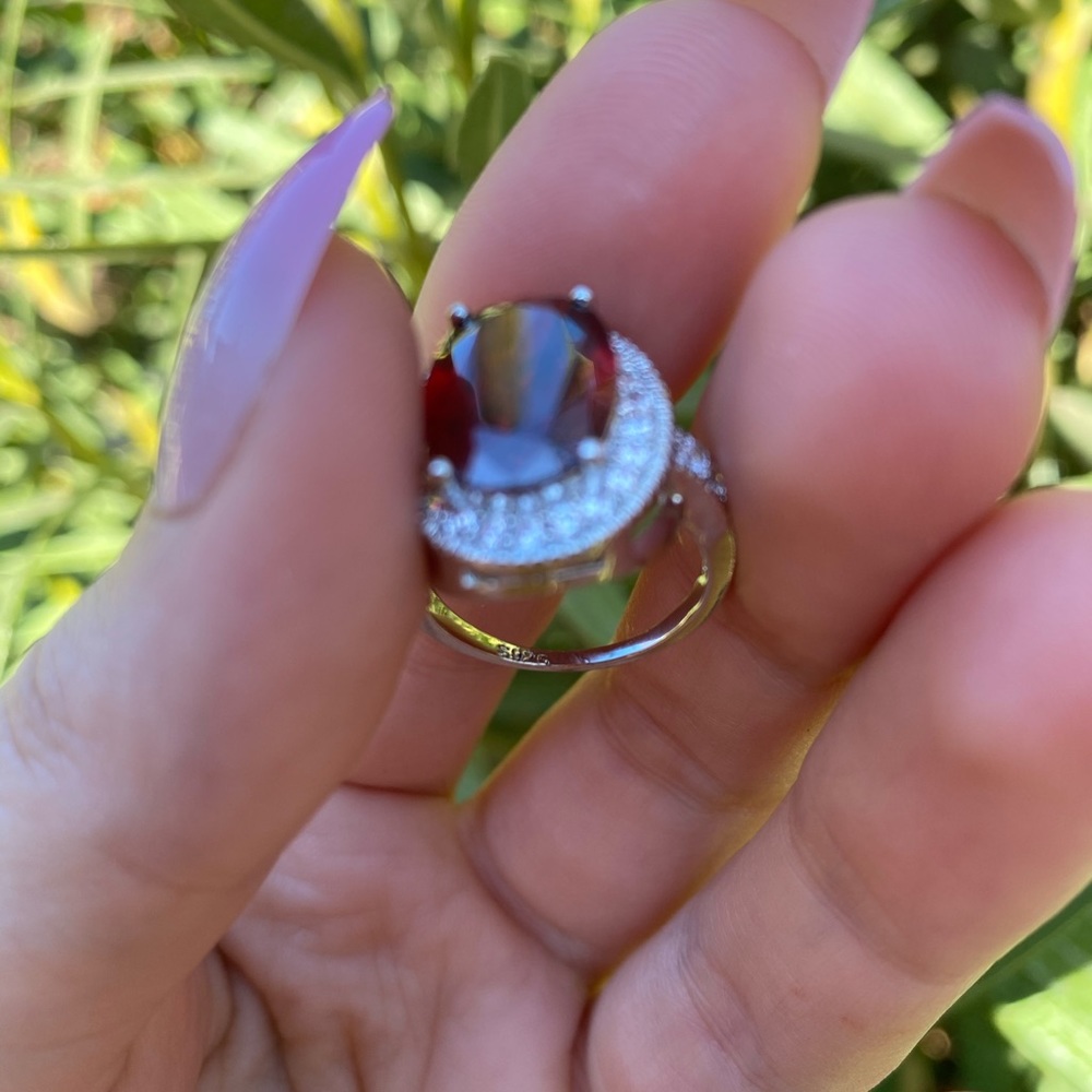 NEW Oval Cut 2.95ct Garnet 925 Silver Ring - Picture 8 of 8